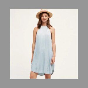 Anthropologie Cloth & Stone Blue Halter Dress size Medium